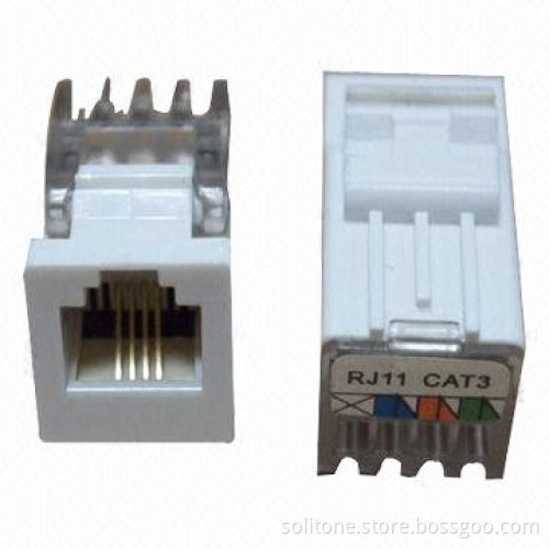 Tool-less Keystone Jacks for 6P6C with Various Colors Available